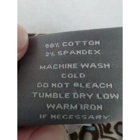 Ann Taylor Signature Capri Pants Paisley Brown Blue Cream Stretch Women's Siz 10 - Picture 5 of 6